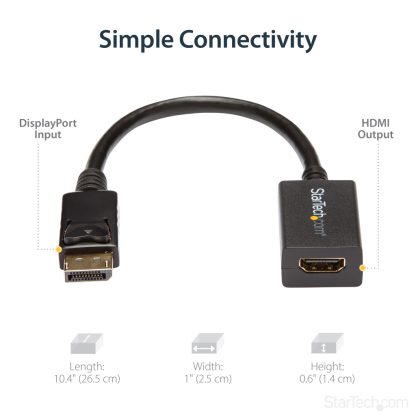 StarTech.com DisplayPort to HDMI Adapter - DP 1.2 to HDMI Video Converter 1080p - DP to HDMI Monitor/TV/Display Cable Adapter D - Image 12