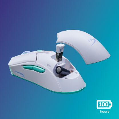 HyperX Pulsefire Haste 2 Core Wls - Gaming Mouse (Wht/Grn/Pur) - Image 5