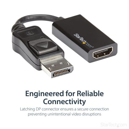 StarTech.com DisplayPort to HDMI Adapter - 4K 60Hz Active DP 1.4 to HDMI 2.0 Video Converter - DP to HDMI Monitor/TV/Display Ca - Image 6