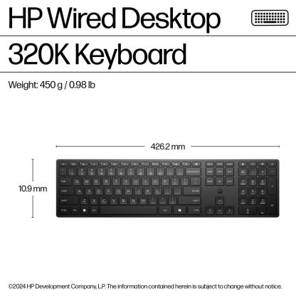 HP Wired Desktop 320K Keyboard - Image 4