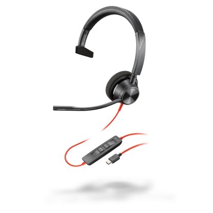 Poly Blackwire 3310 Monaural USB-C Headset +USB-C/A Adapter - Image 4