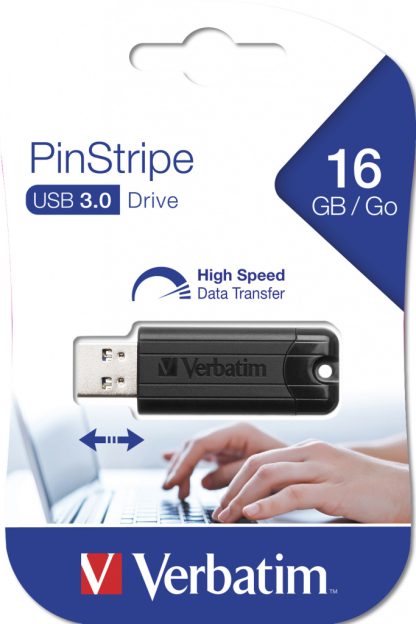 Verbatim PinStripe 3.0 - USB 3.0 Drive 16 GB  - Black - Image 2