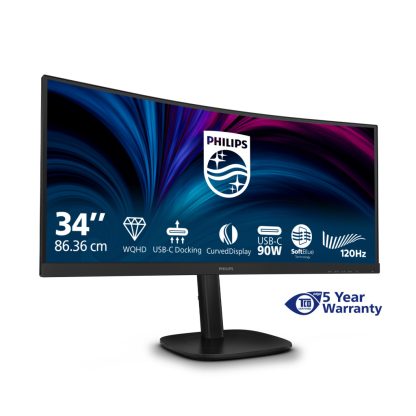 Philips 3000 series 34B2U3600C/75 computer monitor 86.4 cm (34") 3440 x 1440 pixels Wide Quad HD LCD Black - Image 2