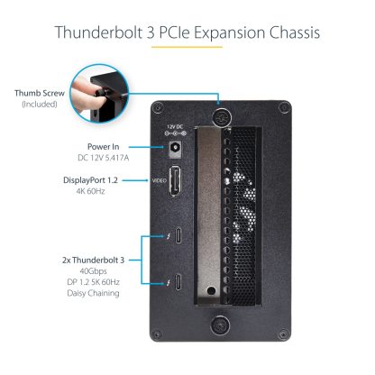 StarTech.com Thunderbolt 3 PCIe Expansion Chassis, External Enclosure with One PCI Express Slot, PCIe Box for Laptops/Desktops/ - Image 7