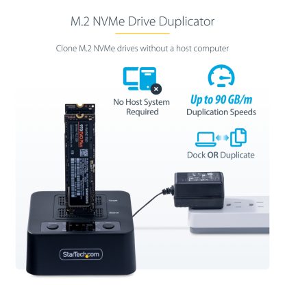 StarTech.com 1:1 M.2 NVMe Drive Duplicator, Standalone M.2 SSD Cloner/Copier up to 90GBpm, USB 3.2 20Gbps M.2 Dual-Bay Drive Do - Image 16