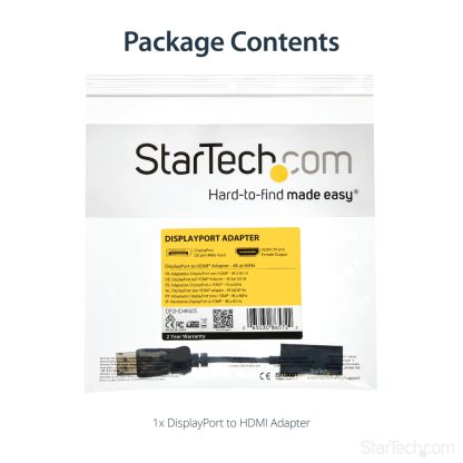 StarTech.com DisplayPort to HDMI Adapter - 4K 60Hz Active DP 1.4 to HDMI 2.0 Video Converter - DP to HDMI Monitor/TV/Display Ca - Image 4