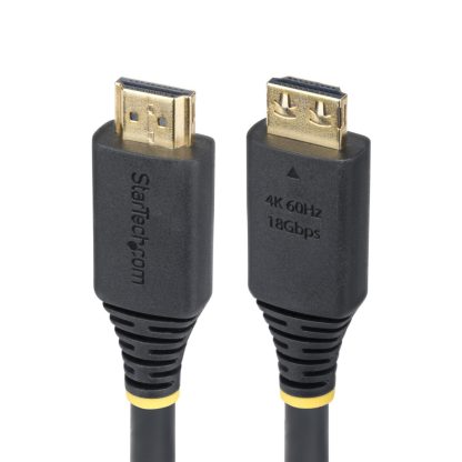StarTech.com 15ft (4.5m) High Speed HDMI Cable with Gripping Connectors, 4K 60Hz/1440p 144Hz, HDR10/HDCP 2.2/ARC, 18Gbps, UHD H - Image 2