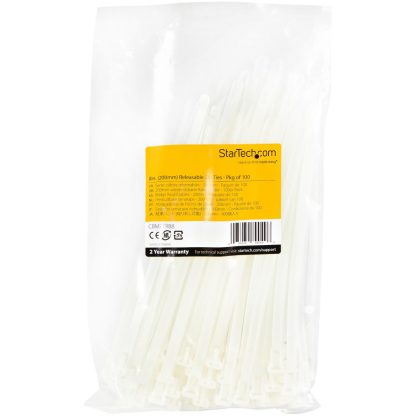 StarTech.com 8"(20cm) Reusable Cable Ties - 1/4"(7mm) wide, 1-7/8"(50mm) Bundle Dia. 50lb(22kg) Tensile Strength, Releasable Ny - Image 7