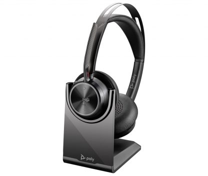 Poly Voyager Focus 2 Microsoft Teams Certified USB-C-C Headset +USB-C/A Adapter +Charging Stand - Image 2