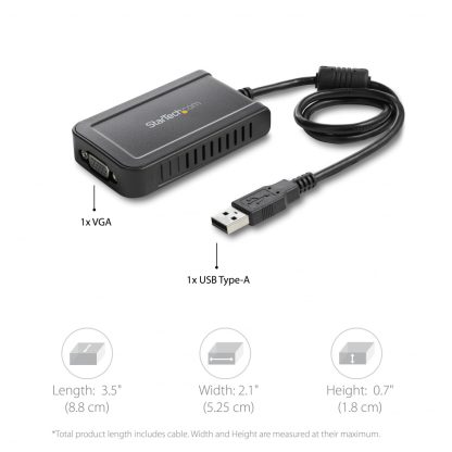 StarTech.com USB 2.0 to VGA Adapter, USB to VGA Monitor Converter for Windows, 1080p (no support for macOS/ChromeOS/Linux) - TA - Image 7