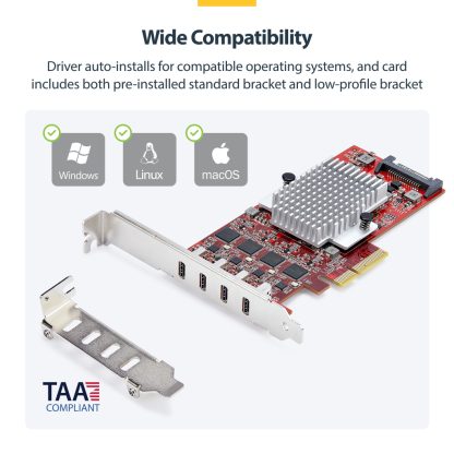 StarTech.com 4-Port USB Type-C PCIe Card, USB 3.2 10Gbps, USB-C PCI Express Expansion Card, 4x Independent USB Controllers, Win - Image 12