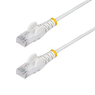 StarTech.com 7m White Slim CAT6 Ethernet Cable, Snagless, 100W PoE, UTP, LSZH, 28AWG Pure Bare Copper Wire, Slim RJ45 Network Pa