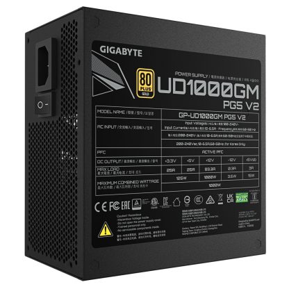 GIGABYTE UD1000GM PG5 V2 Power Supply Unit- PCIe Gen 5.1, 80 PLUS Gold, Fully Modular Design, 120mm Fan, ATX 3.1 compatible, EU - Image 6
