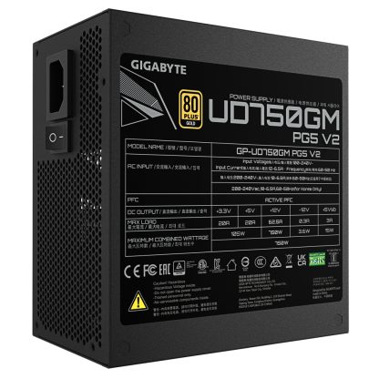 GIGABYTE UD750GM PG5 V2 Power Supply Unit- PCIe Gen 5.1, 80 PLUS Gold, Fully Modular Design, 120mm Fan, ATX 3.1 compatible, EU - Image 6