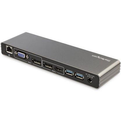 StarTech.com Thunderbolt 3 Dock - Dual 4K 60Hz Monitor TB3 Laptop Docking Station with DisplayPort, HDMI & 1080p VGA - 85W Power - Image 2