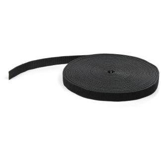 StarTech.com 50ft (15.2m) Hook and Loop Roll, Black, Cut-to-Size Reusable Cable Ties, Bulk Industrial Wire Fastener Tape, Adjus