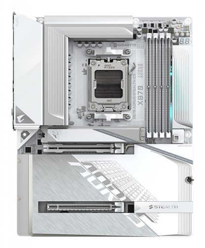 GIGABYTE X870 AORUS STEALTH ICE Motherboard - Supports AMD Ryzen 9000 CPUs, 16+2+2 Phases Digital VRM, up to 8200Hz DDR5 (OC), - Image 2