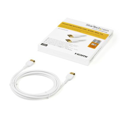StarTech.com 6ft (2m) Slim HDMI 2.0 Cable, Flexible Premium Certified HDMI Cord with Ethernet, UHD 4K 60Hz HDR10, Durable Aramid - Image 2
