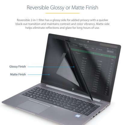 StarTech.com Laptop Privacy Screen for 15.6" Notebook - Magnetic Removable Laptop Display Security Filter - Blue Light Reducing - Image 11