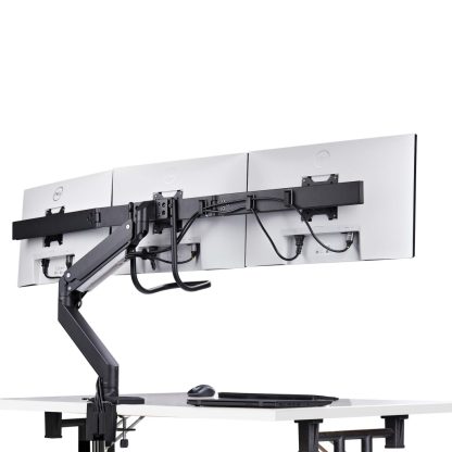StarTech.com Crossbar Triple Monitor Desk Mount For Up To Three 27in Screens, VESA 75x75/100x100, Tool-Less Arm Adjustments, C- - Image 4