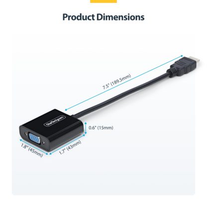StarTech.com HDMI to VGA Adapter, Active Video Converter For Laptop/Desktop, 1920x1080 (1080p), HDMI Source to VGA Monitor/Disp - Image 14