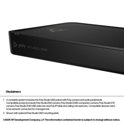 Poly Studio G62 Video Conferencing System With Mounting Plate Kit - Image 3