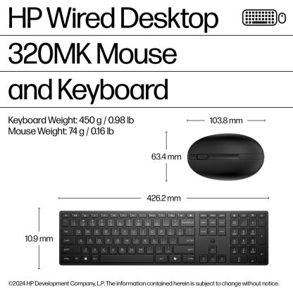 HP Wired Desktop 320MK Mouse and Keyboard - Image 4