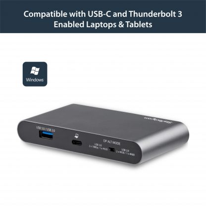 StarTech.com USB C Dock - 4K Dual Monitor DisplayPort - Mini Laptop Docking Station - 100W Power Delivery Passthrough - GbE, 2- - Image 9
