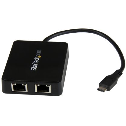 StarTech.com USB-C to Dual Gigabit Ethernet Adapter with USB (Type-A) Port - Image 5