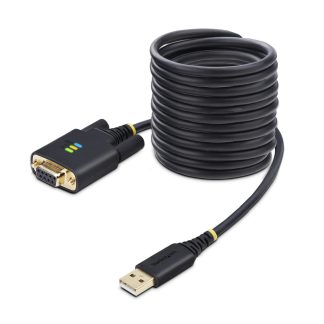 StarTech.com 10ft (3m) USB to Null Modem Serial Adapter Cable, Interchangeable DB9 Screws/Nuts, COM Retention, USB-A to RS232,