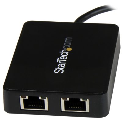 StarTech.com USB-C to Dual Gigabit Ethernet Adapter with USB (Type-A) Port - Image 2