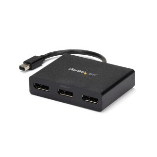 StarTech.com 3-Port Multi Monitor Adapter - Mini DisplayPort to DisplayPort MST Hub, Dual 4K 30Hz & 1x 1080p - Video Splitter f