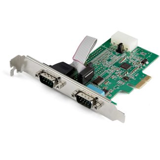 StarTech.com 2-port PCI Express RS232 Serial Adapter Card - PCIe RS232 Serial Host Controller Card - PCIe to Dual Serial DB9 Ca