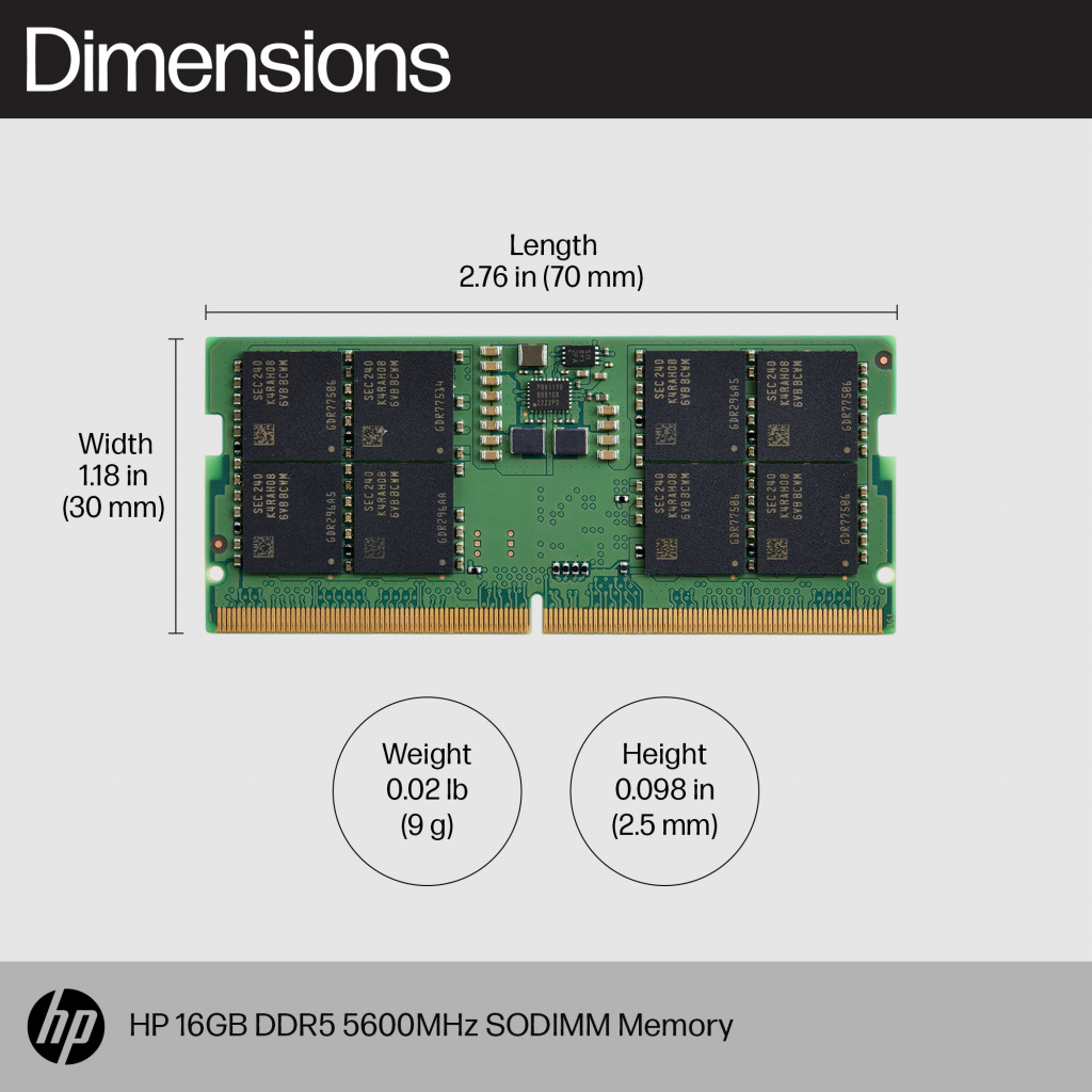 HP 16GB DDR5 5600MHz SODIMM Memory - Image 3