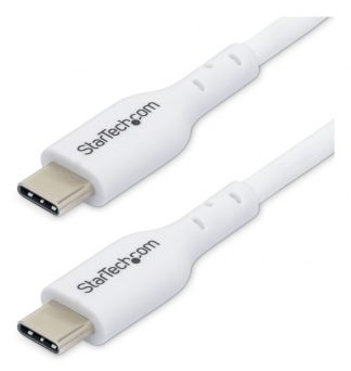 StarTech.com 1m (3.3ft) White USB-C Charging Cable, USB C Cable, USB 2.0 Type-C Laptop Charger Cord, 60W 3A Power Delivery, TPE