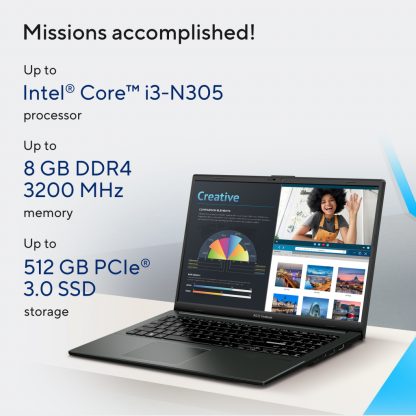 ASUS Vivobook Go 15 E1504GA-NJ097W Intel Core i3 N-series i3-N305 Laptop 39.6 cm (15.6") Full HD 8 GB DDR4-SDRAM 512 GB SSD Win - Image 8
