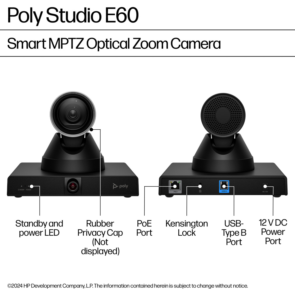 Poly Studio E60 Smart Camera 4K MPTZ with 12x Optical Zoom - Image 8