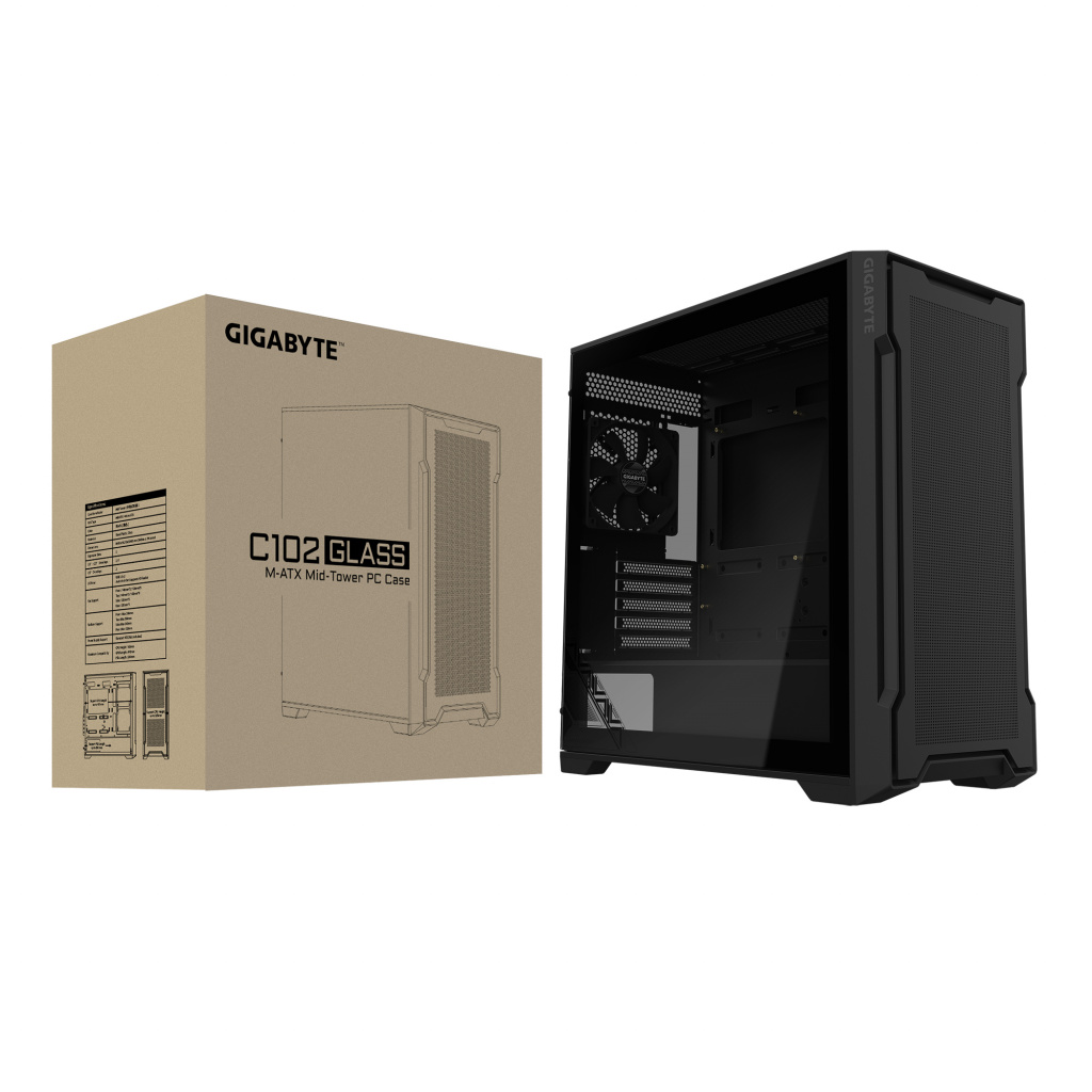 GIGABYTE C102 GLASS Midi Tower Black - Image 8