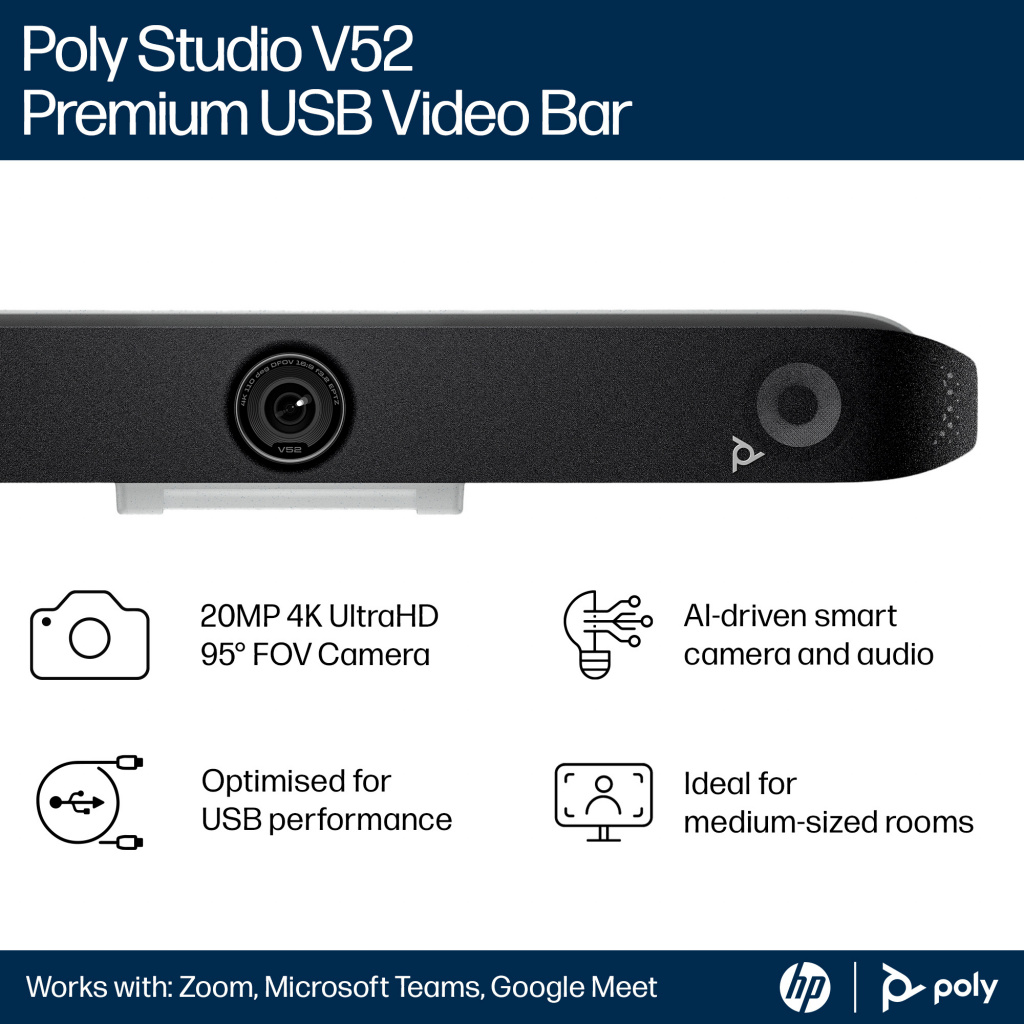 Poly Studio V52 USB Video Bar - Image 12