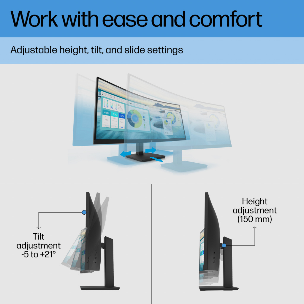 HP P34hc G4 WQHD USB-C Curved Monitor - Image 8