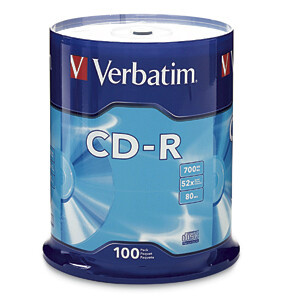 Verbatim Standard 120mm CD-R Media 700 MB 52x 100 pc(s)