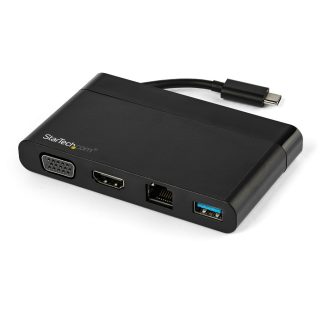 StarTech.com USB C Multiport Adapter with HDMI, VGA, Gigabit Ethernet & USB 3.0 - USB C to 4K HDMI or 1080p VGA Display Mini Do