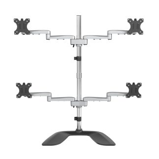 StarTech.com Desktop Quad Monitor Stand - Ergonomic VESA 4 Monitor Arm (2x2) up to 32" (17.6lb/8kg) - Free Standing Articulatin