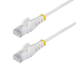 StarTech.com 10m White Slim CAT6 Ethernet Cable, Snagless, 100W PoE, UTP, LSZH, 28AWG Pure Bare Copper Wire, Slim RJ45 Network