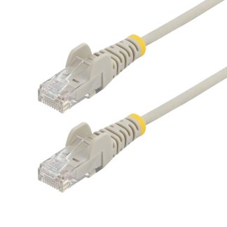 StarTech.com 7m Gray Slim CAT6 Ethernet Cable, Snagless, 100W PoE, UTP, LSZH, 28AWG Pure Bare Copper Wire, Slim RJ45 Network Pa