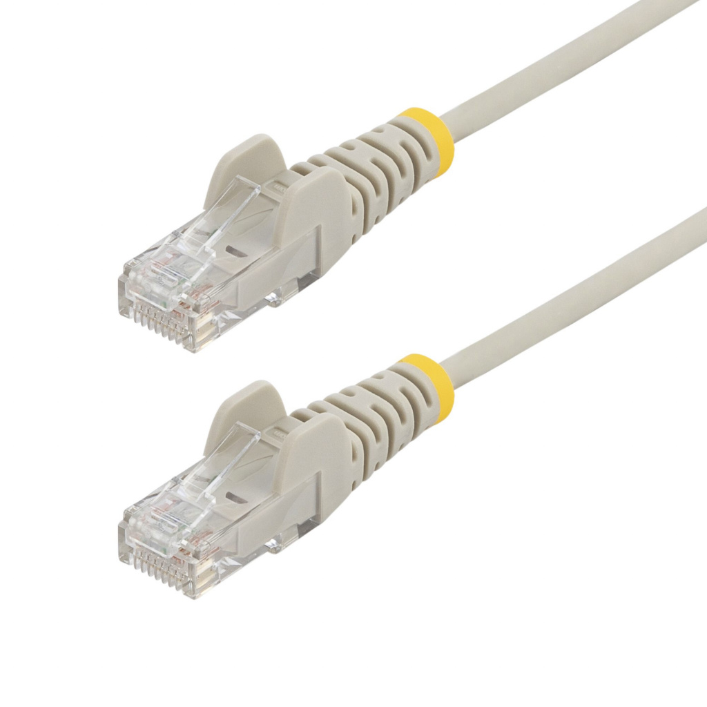 StarTech.com 10m Gray Slim CAT6 Ethernet Cable, Snagless, 100W PoE, UTP, LSZH, 28AWG Pure Bare Copper Wire, Slim RJ45 Network P