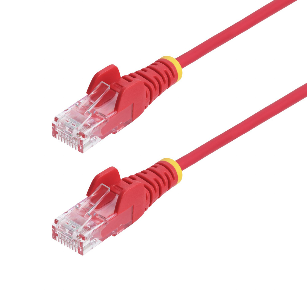 StarTech.com 10m Red Slim CAT6 Ethernet Cable, Snagless, 100W PoE, UTP, LSZH, 28AWG Pure Bare Copper Wire, Slim RJ45 Network Pa