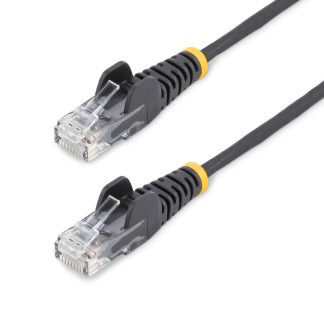 StarTech.com 10m Black Slim CAT6 Ethernet Cable, Snagless, 100W PoE, UTP, LSZH, 28AWG Pure Bare Copper Wire, Slim RJ45 Network