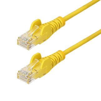 StarTech.com 3m Yellow Slim CAT6 Ethernet Cable, Snagless, 100W PoE, UTP, LSZH, 28AWG Pure Bare Copper Wire, Slim RJ45 Network