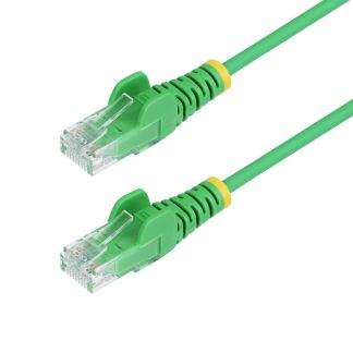StarTech.com 1.5m Green Slim CAT6 Ethernet Cable, Snagless, 100W PoE, UTP, LSZH, 28AWG Pure Bare Copper Wire, Slim RJ45 Network